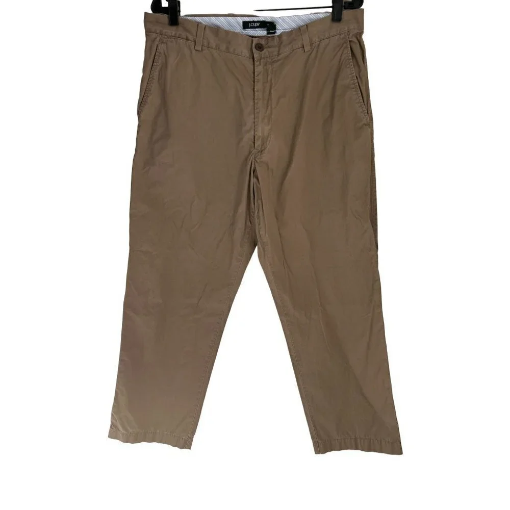 Men's 36/32 J.Crew Cotton Casual Pants Cotton Chino Khaki Rich Beige Tan Color